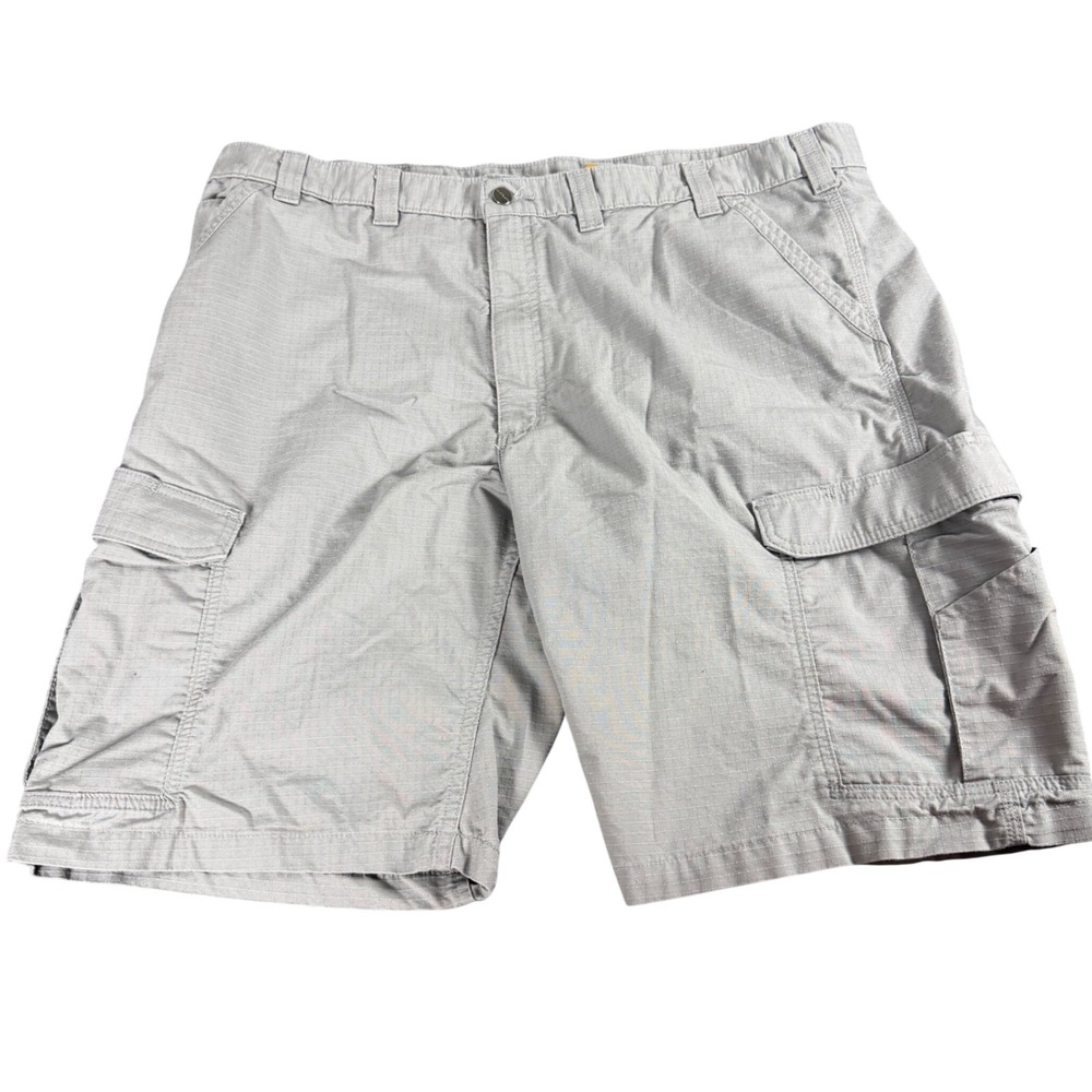 Carhartt Mens Relaxed Fit Cargo Shorts Grey Ripstop Workwear Size 42